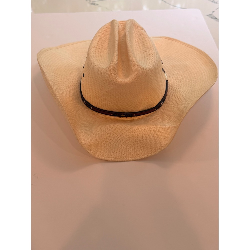 Resistol George Strait Collection 8X Shantung Panama Straw Cowboy Hat 7 1/4 USA